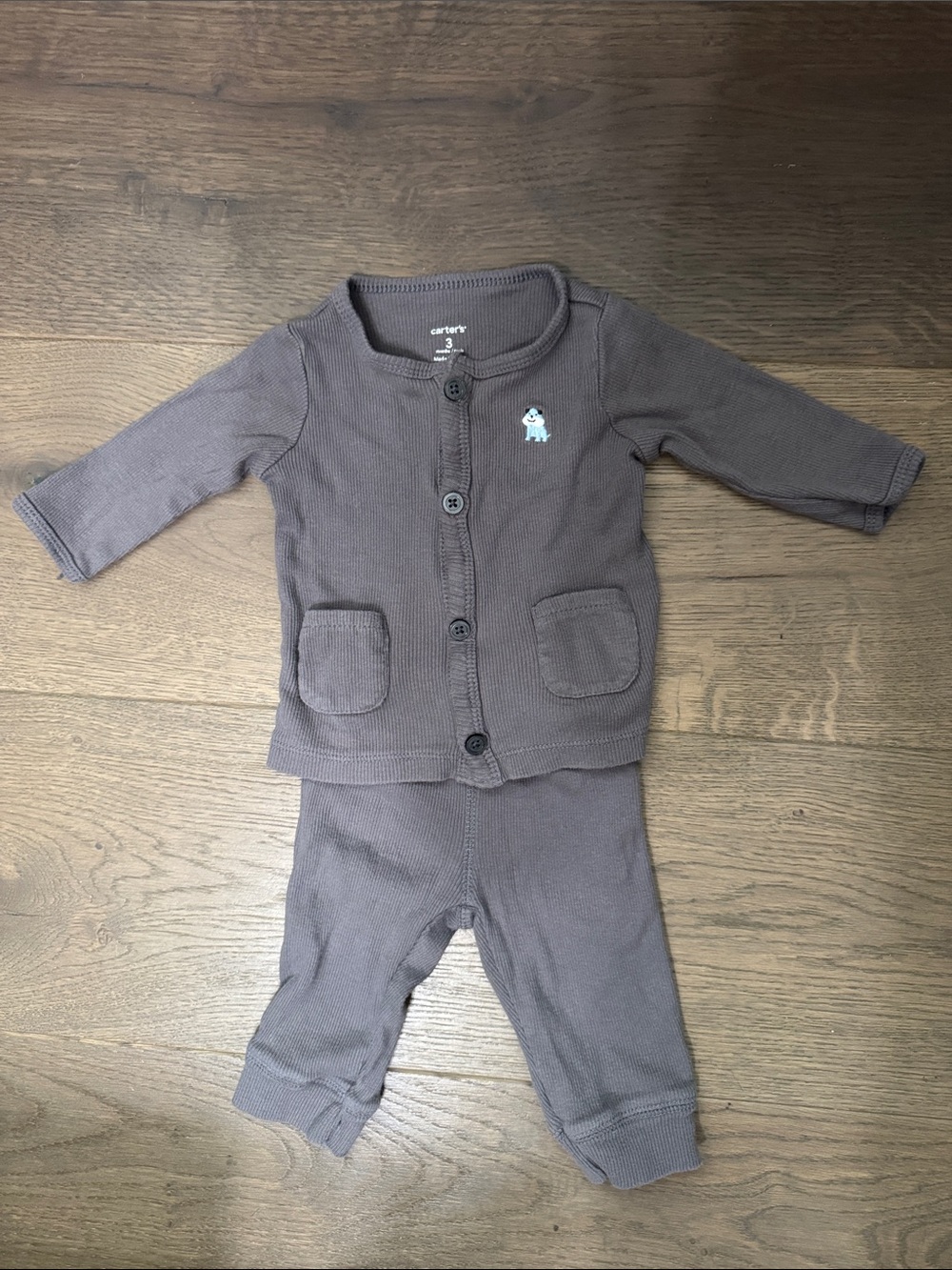 Carter's Brown Long-Sleeve Two-Piece Pajama Set